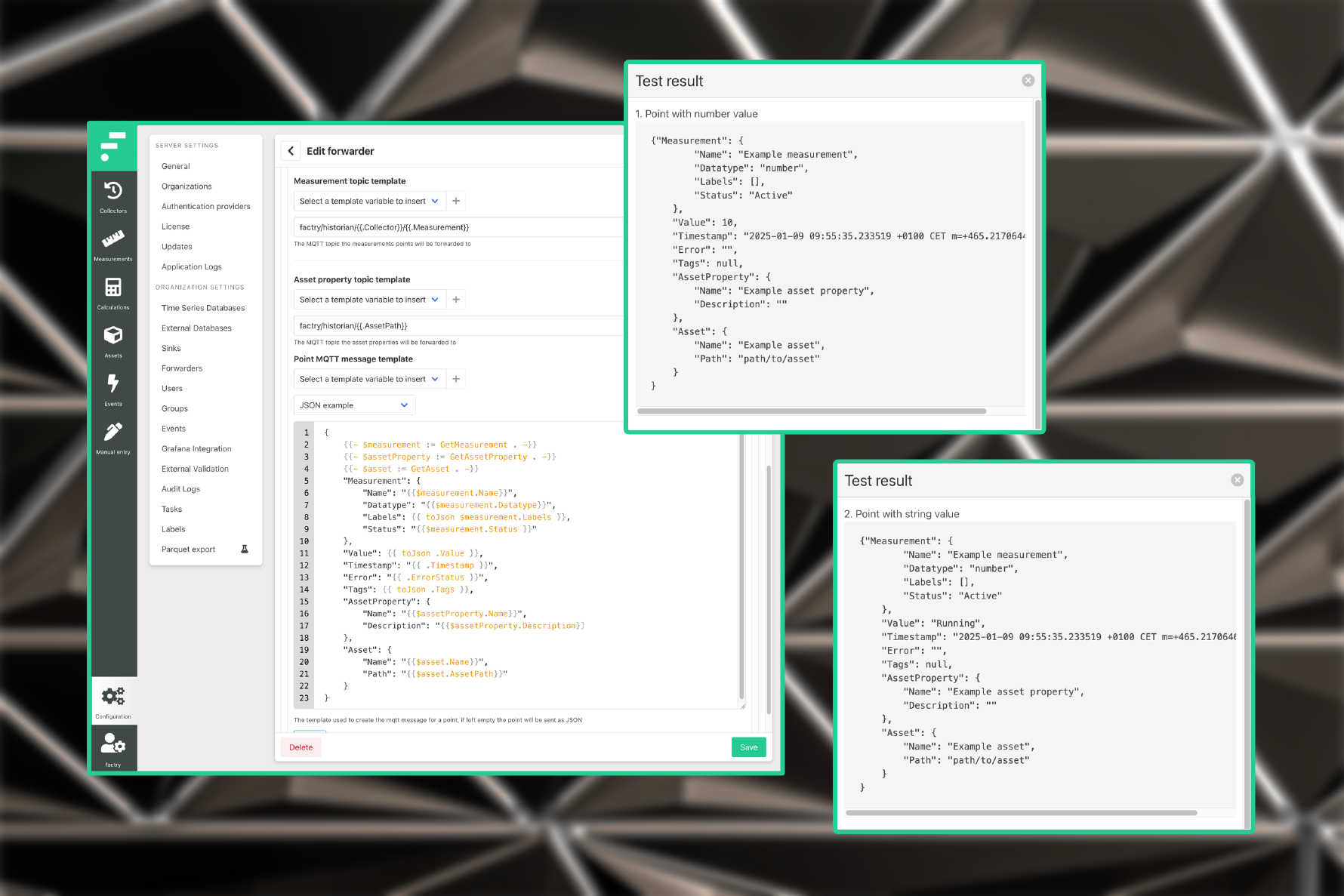 MQTT output options in Factry Historian v7.2