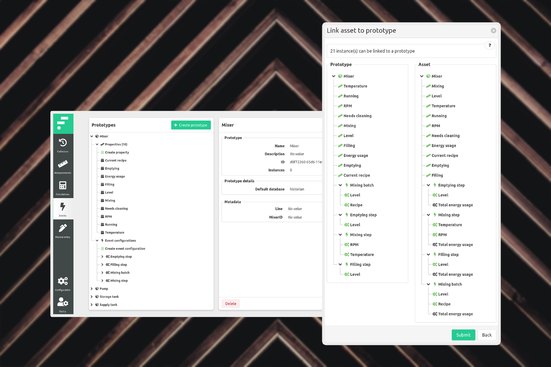 Linking an asset to a prototype